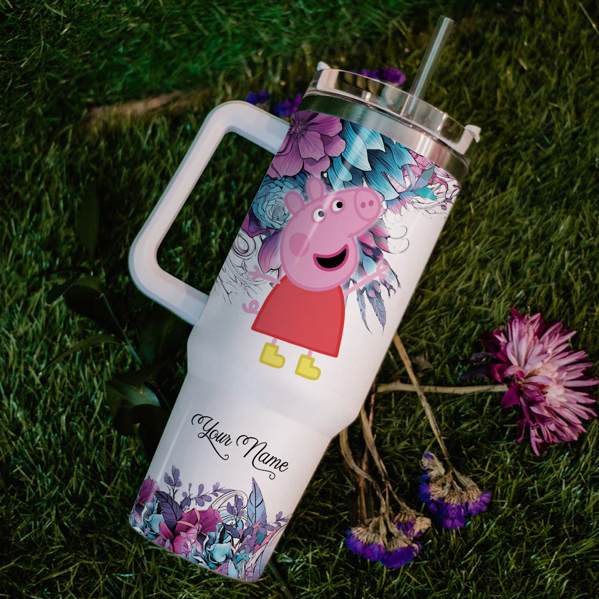 Peppa Pig Cartoon Custom Stanley Cup 40 oz 30 oz Tumbler With Handle