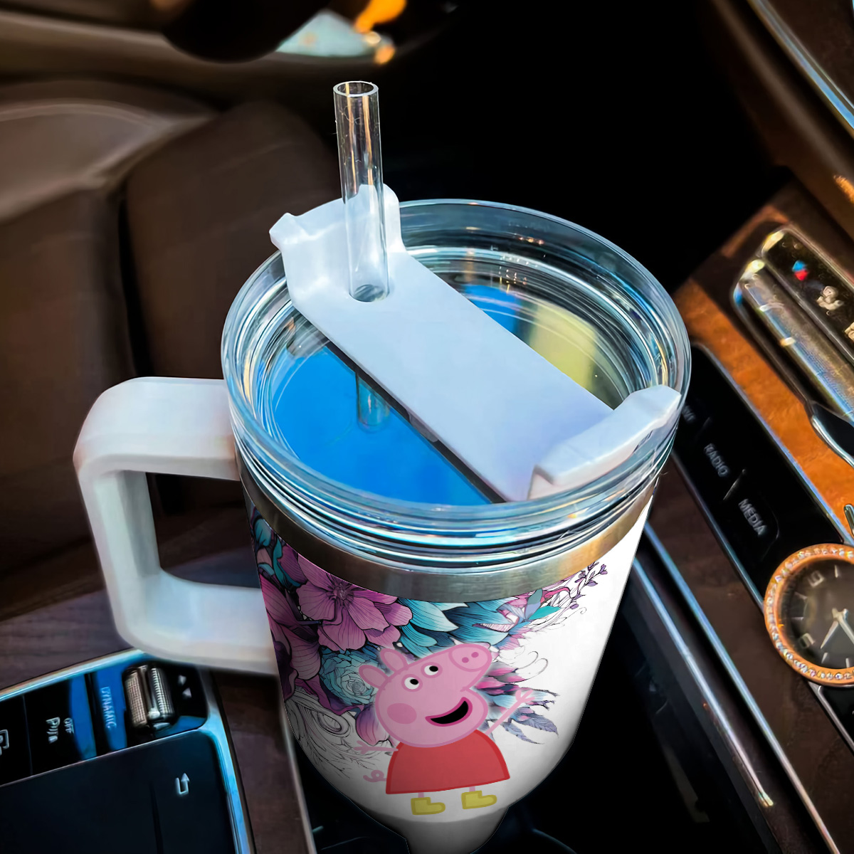 Peppa Pig Cartoon Custom Stanley Cup 40 oz 30 oz Tumbler With Handle
