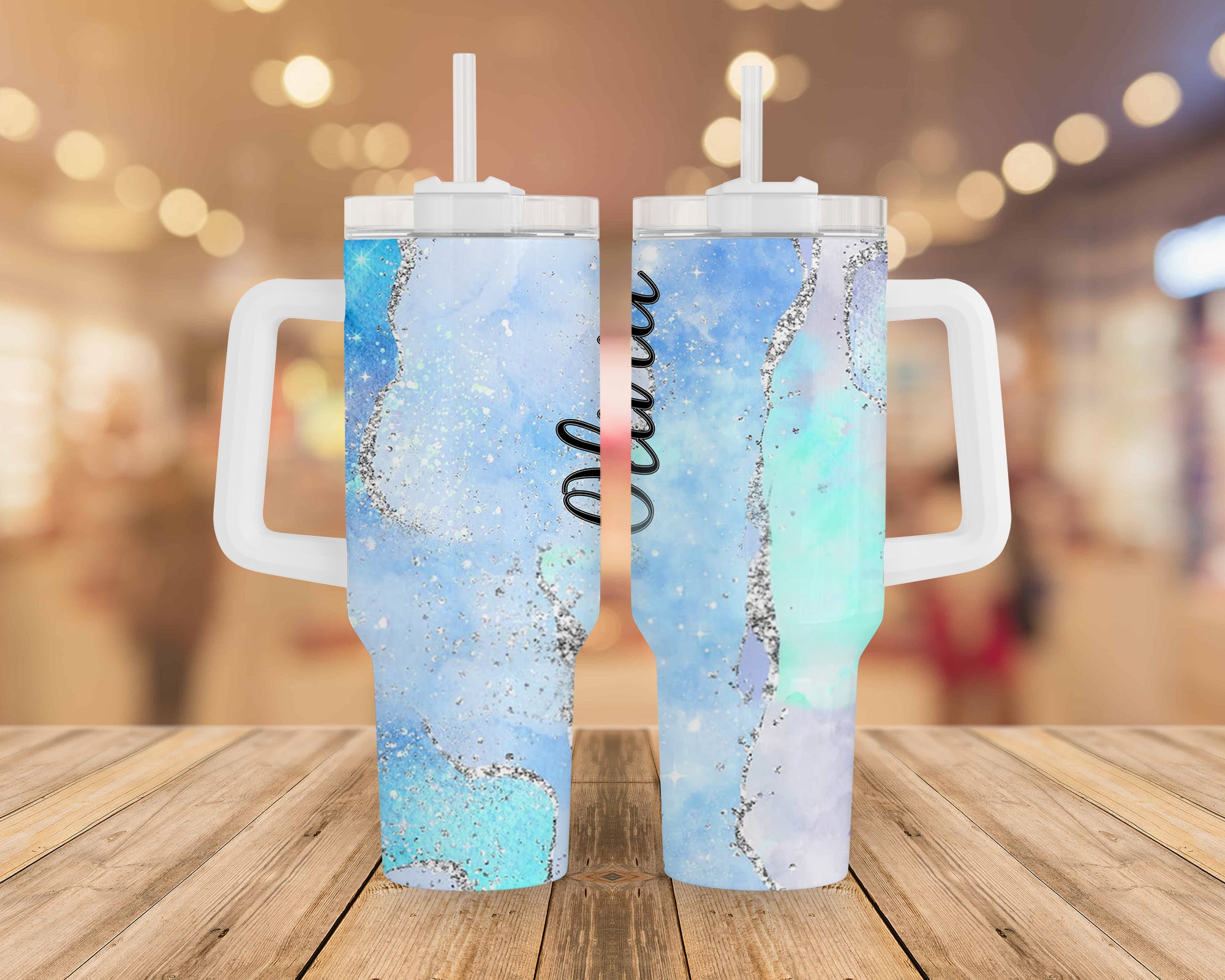 Personalized Name Glitter Custom Stanley Cup 40 oz 30 oz Tumbler With Handle