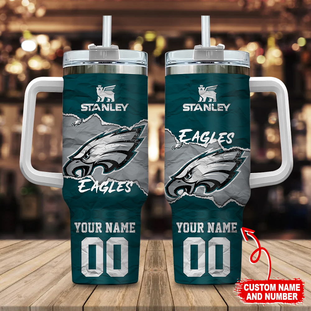 Philadelphia Eagles NFL Custom Stanley Cup 40 oz 30 oz Tumbler With Handle