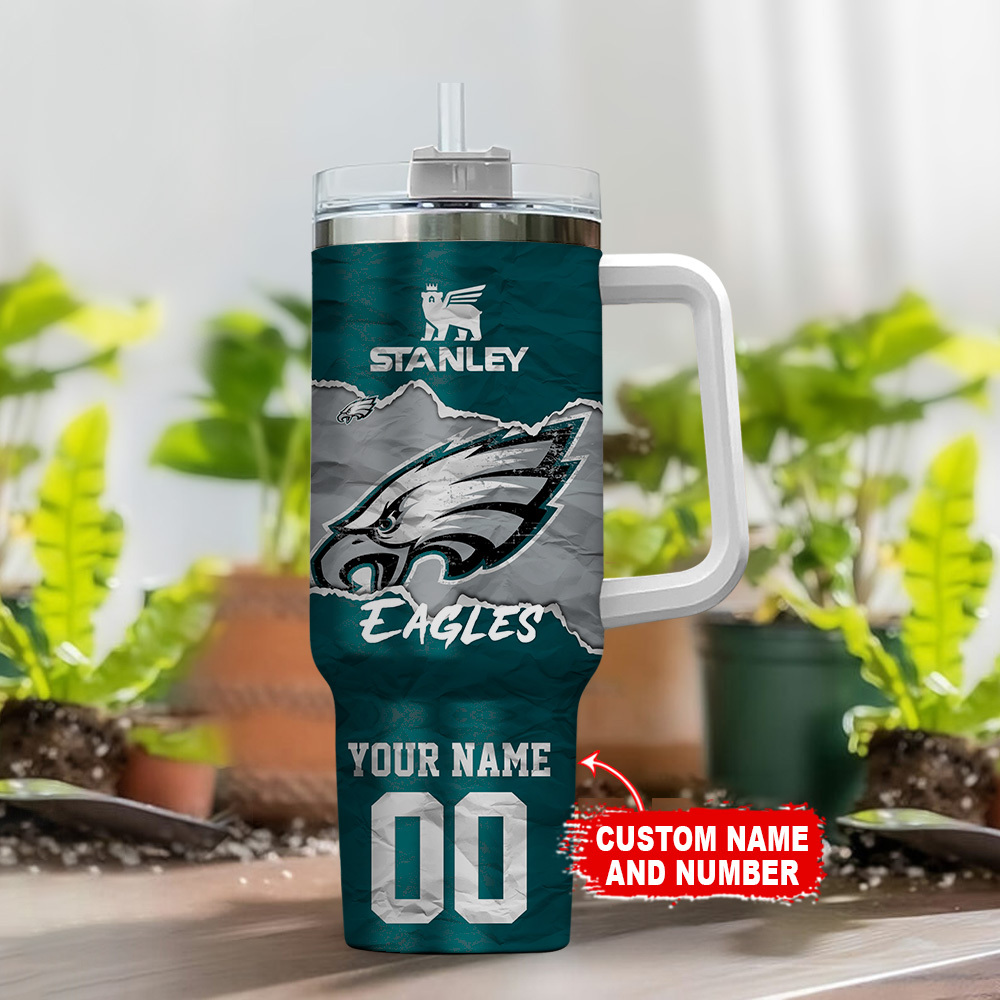 Philadelphia Eagles NFL Custom Stanley Cup 40 oz 30 oz Tumbler With Handle