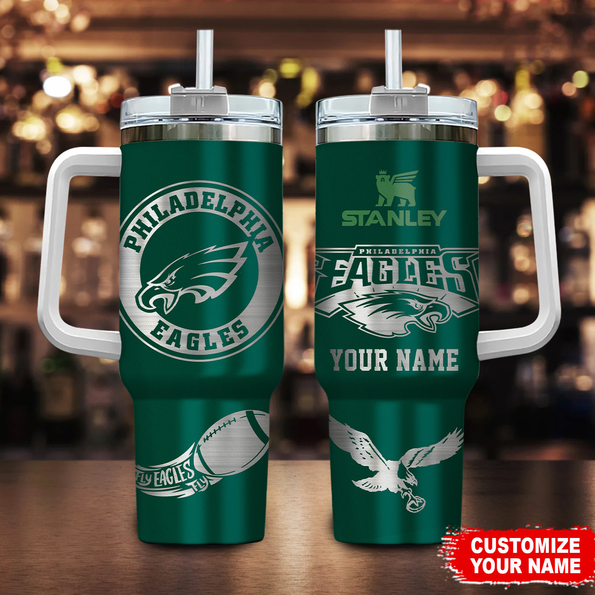 Philadelphia Eagles NFL Custom Stanley Cup 40 oz 30 oz Tumbler With Handle
