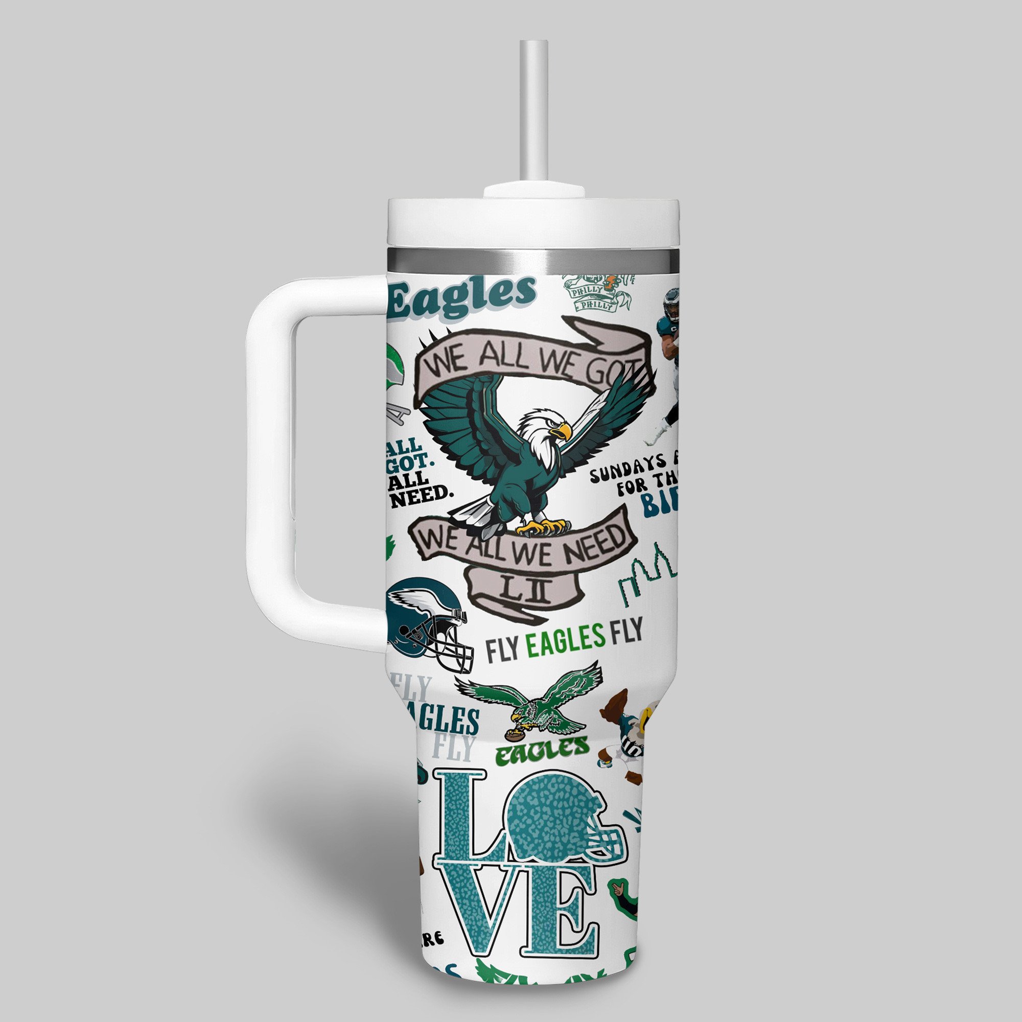 Philadelphia Eagles NFL Custom Stanley Cup 40 oz 30 oz Tumbler With Handle