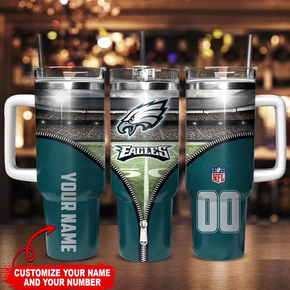 Philadelphia Eagles NFL Custom Stanley Cup 40 oz 30 oz Tumbler With Handle