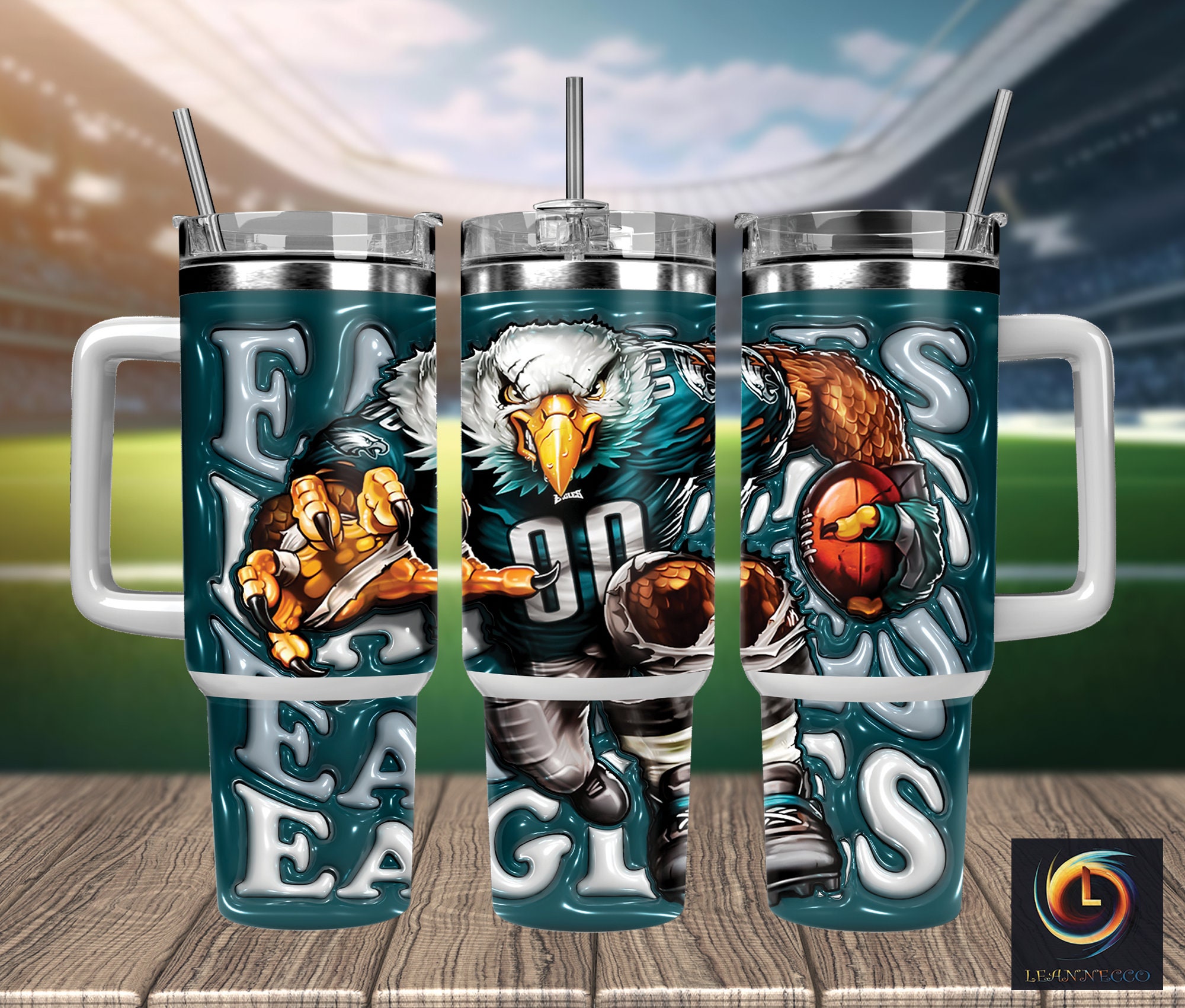 Philadelphia Eagles NFL Mascot Custom Stanley Cup 40 oz 30 oz Tumbler With Handle