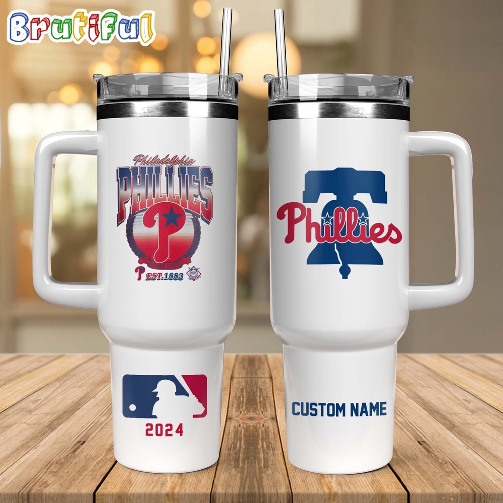 Philadelphia Phillies MLB Sports Custom Stanley Cup 40 oz 30 oz Tumbler With Handle