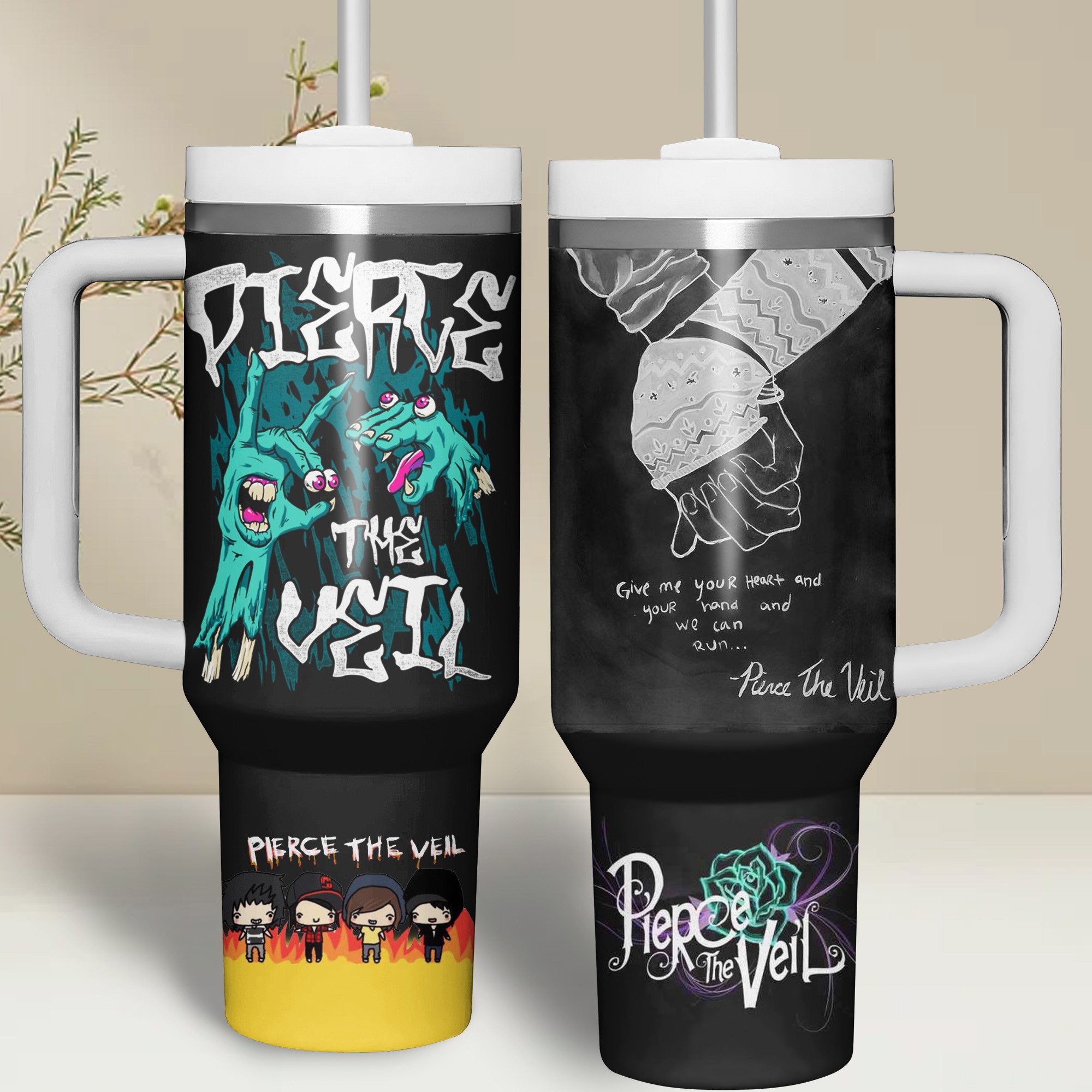Pierce The Veil Music Custom Stanley Cup 40 oz 30 oz Tumbler With Handle