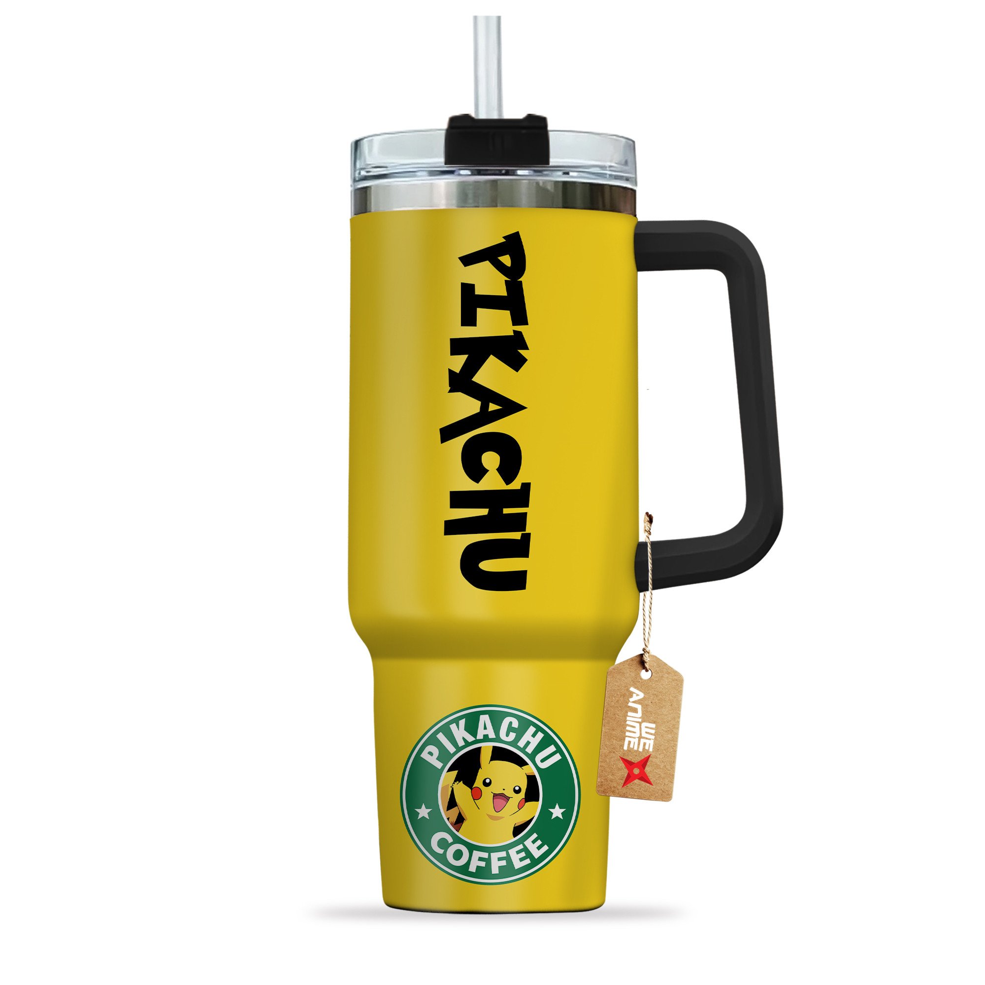 Pikachu Coffee Pokemon Anime Custom Stanley Cup 40 oz 30 oz Tumbler With Handle