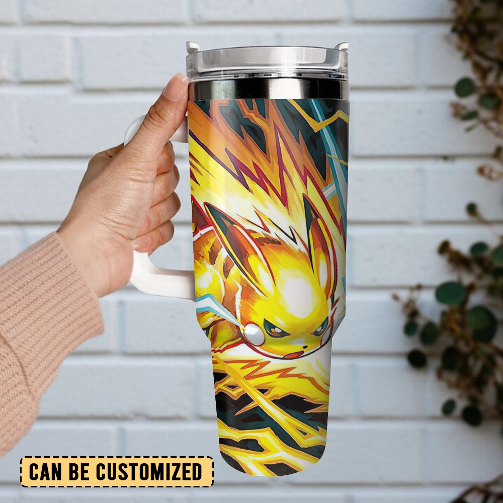Pikachu Pokemon Cartoon Custom Stanley Cup 40 oz 30 oz Tumbler With Handle