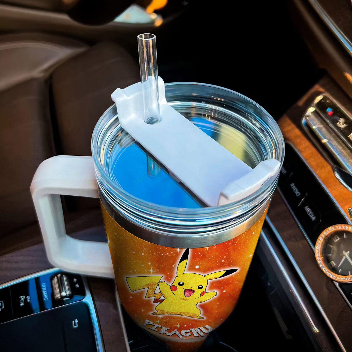Pikachu Pokemon Cartoon Custom Stanley Cup 40 oz 30 oz Tumbler With Handle