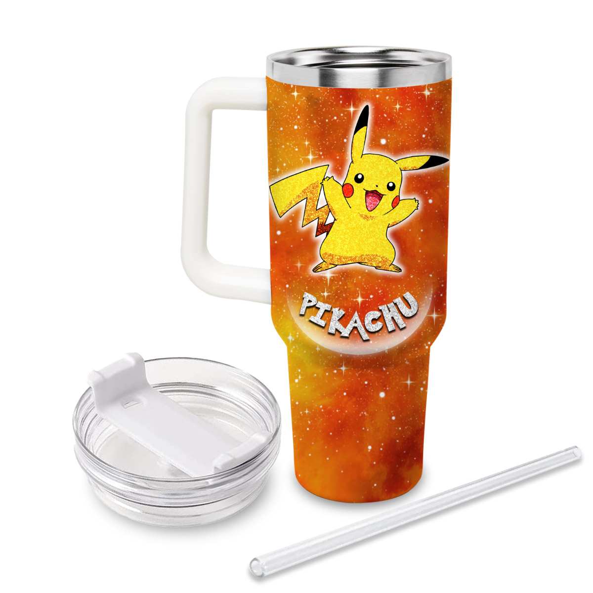 Pikachu Pokemon Cartoon Custom Stanley Cup 40 oz 30 oz Tumbler With Handle