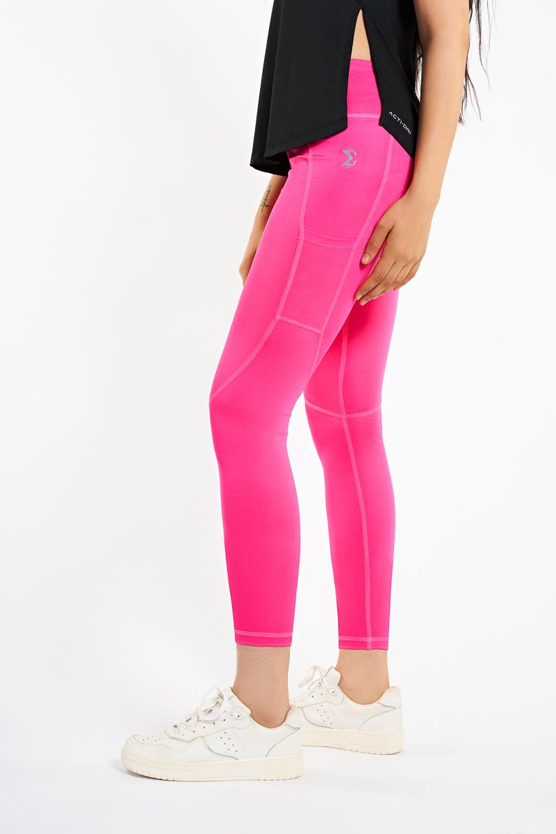 Pink Glo Crucial Basic Gym Sport Workout Leggings