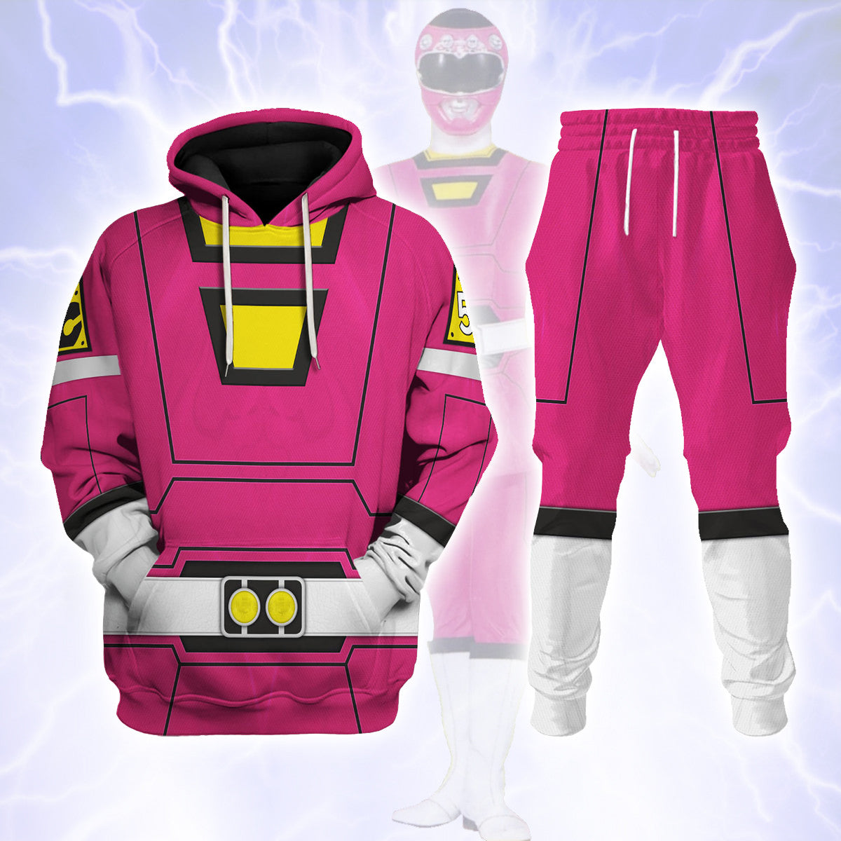 Pink Power Rangers Turbo Hoodies Sweatshirt T-shirt Hawaiian Tracksuit - Stormmerch Exclusive