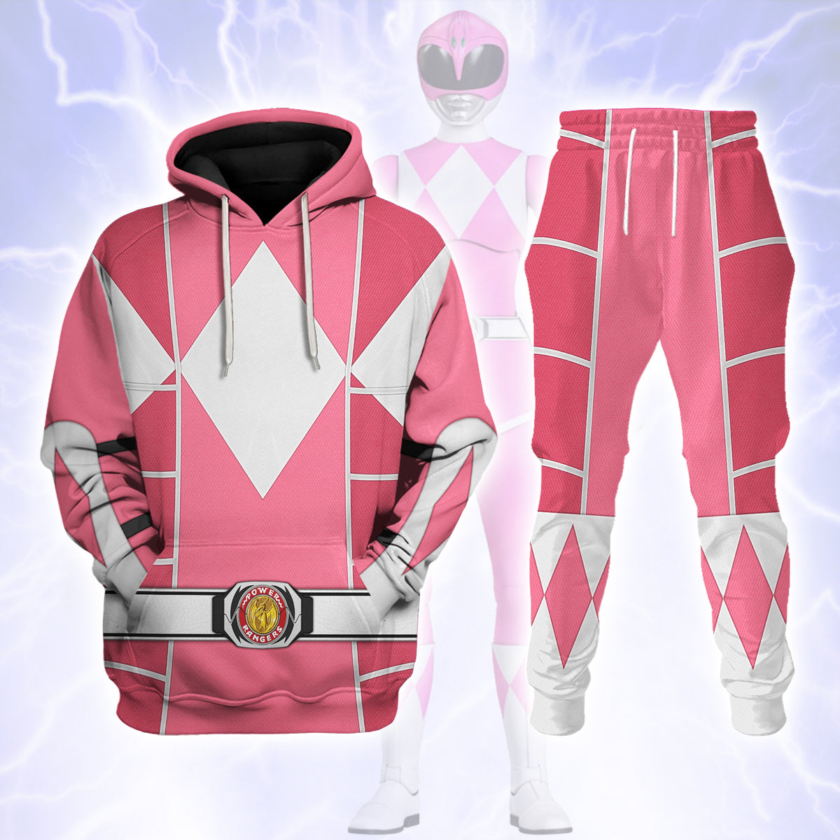 Pink Ranger Mighty Morphin Cosplay Hoodies Sweatshirt T-shirt Hawaiian - Stormmerch Exclusive