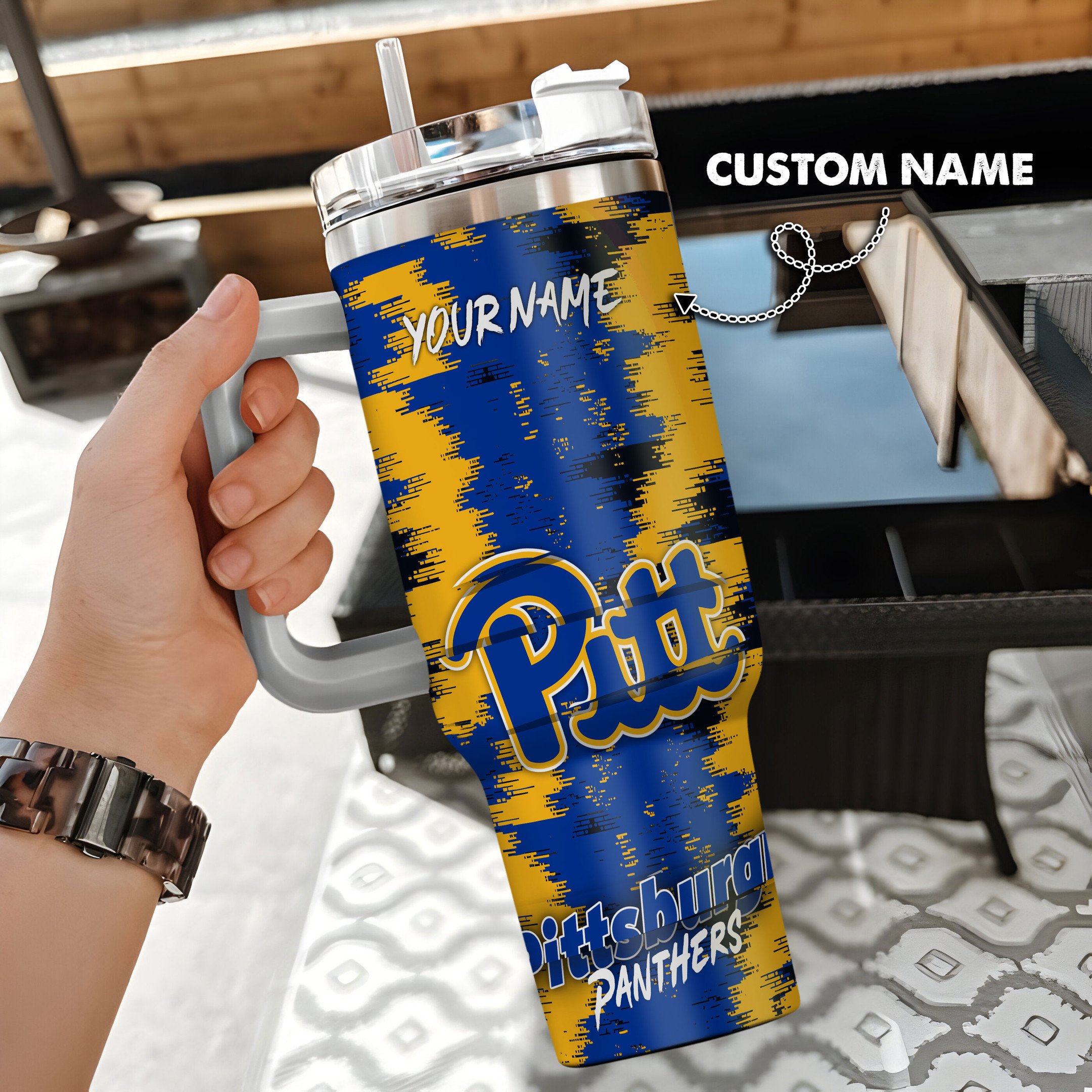 Pittsburgh Panthers NCAA Custom Stanley Cup 40 oz 30 oz Tumbler With Handle
