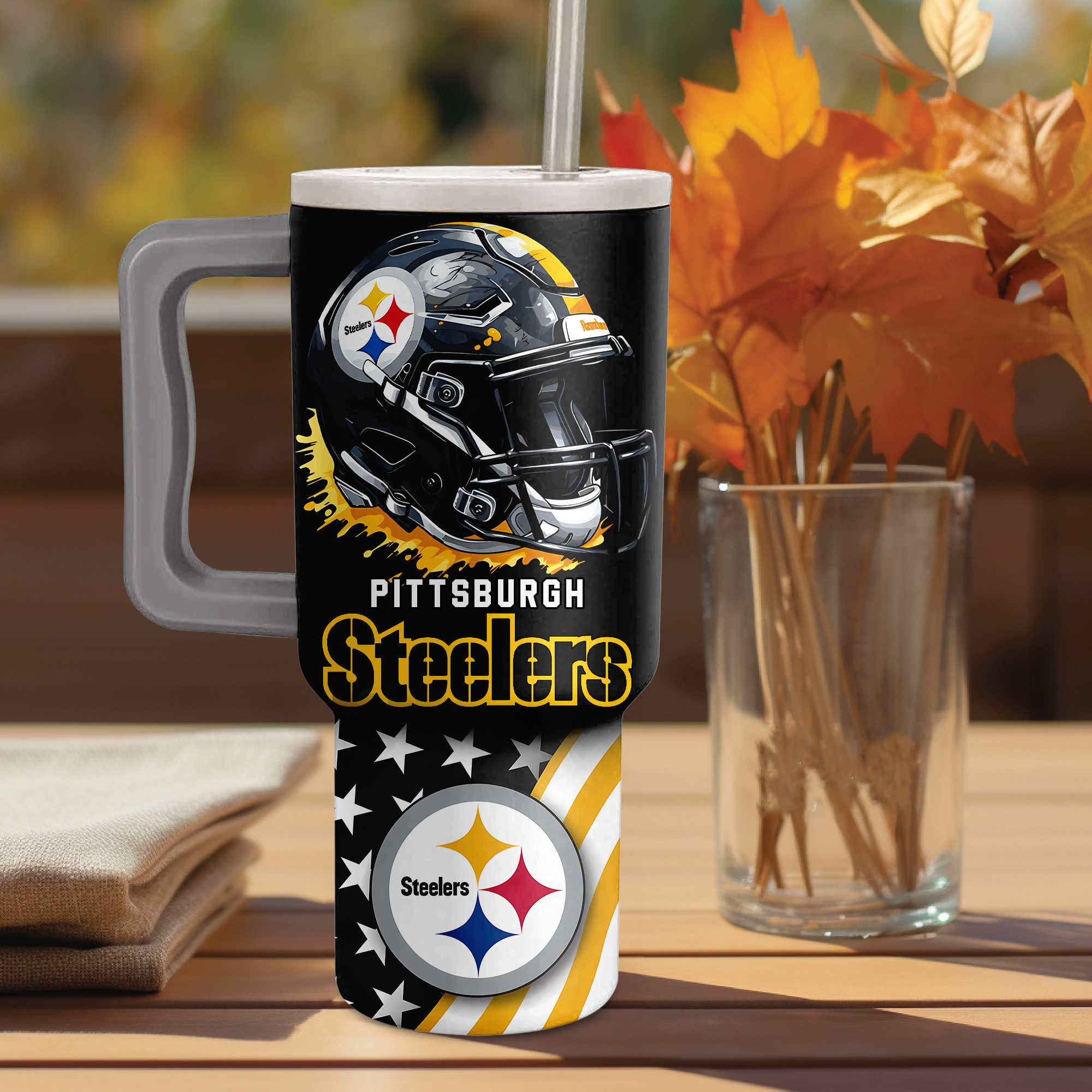 Pittsburgh Steelers Mascot NFL Custom Stanley Cup 40 oz 30 oz Tumbler With Handle