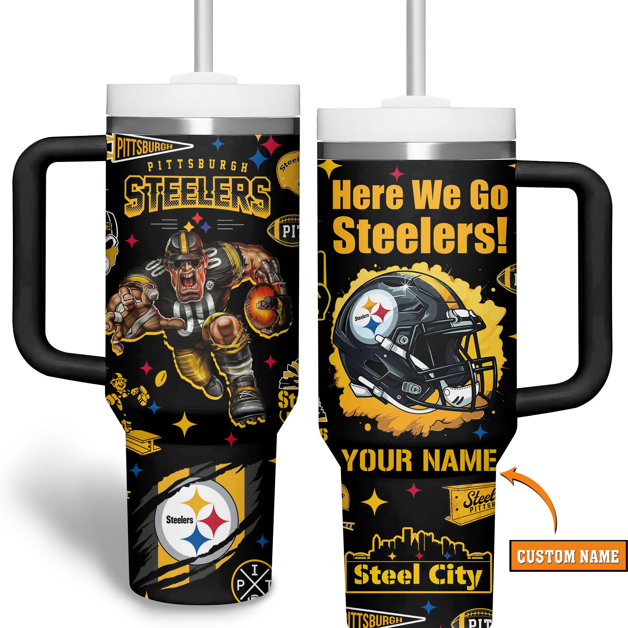 Pittsburgh Steelers NFL Custom Stanley Cup 40 oz 30 oz Tumbler With Handle