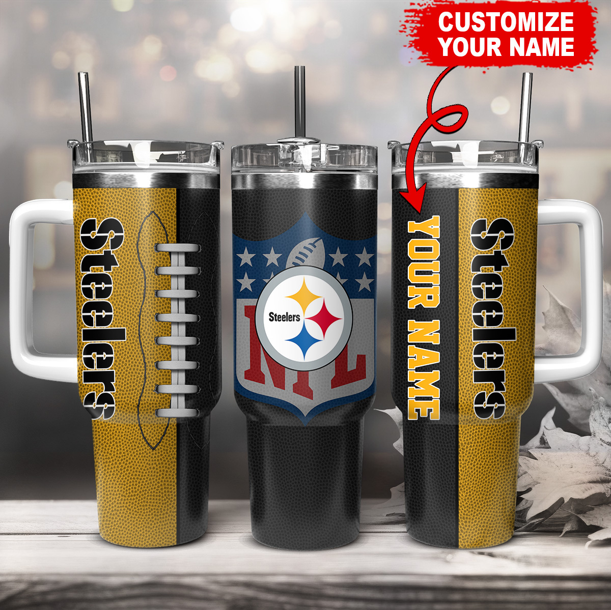 Pittsburgh Steelers NFL Custom Stanley Cup 40 oz 30 oz Tumbler With Handle