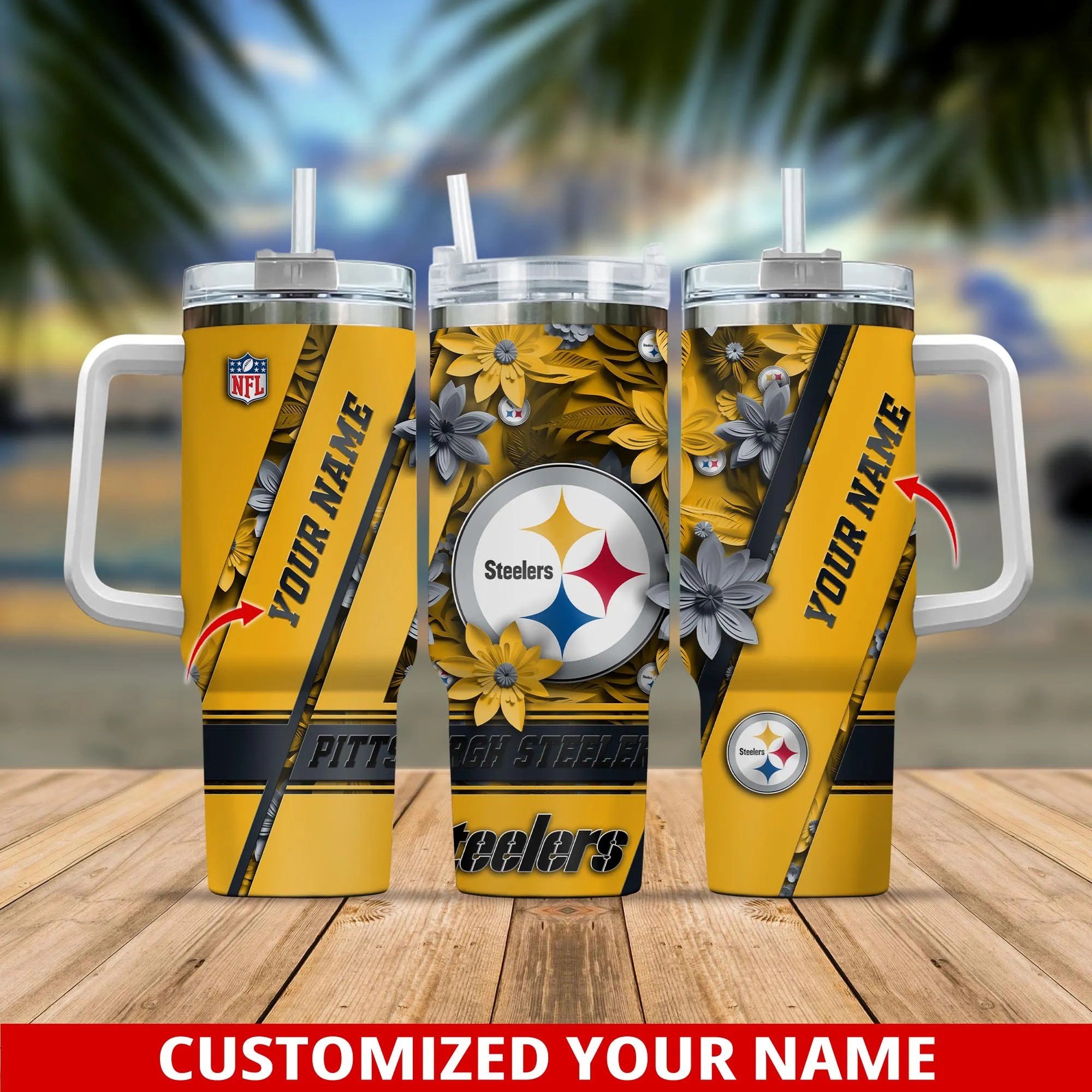 Pittsburgh Steelers NFL Custom Stanley Cup 40 oz 30 oz Tumbler With Handle