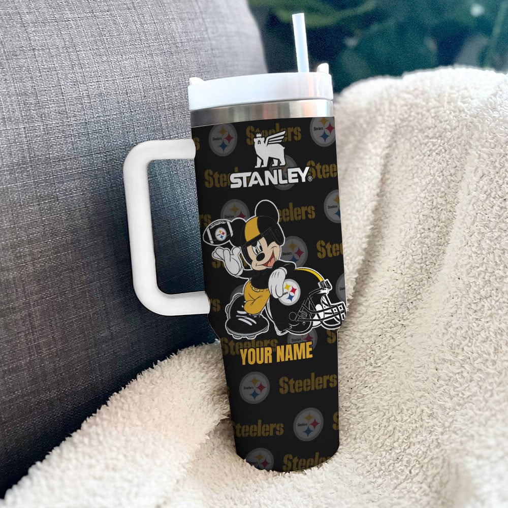 Pittsburgh Steelers NFL Mickey Mouse Custom Stanley Cup 40 oz 30 oz Tumbler With Handle