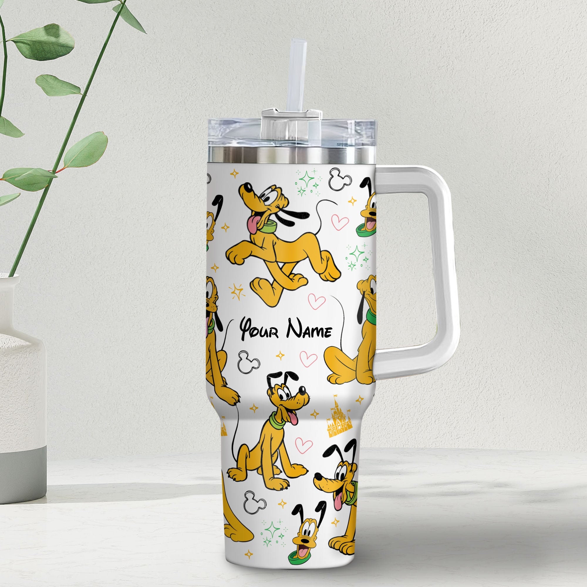 Pluto Disney Cartoon Custom Stanley Cup 40 oz 30 oz Tumbler With Handle
