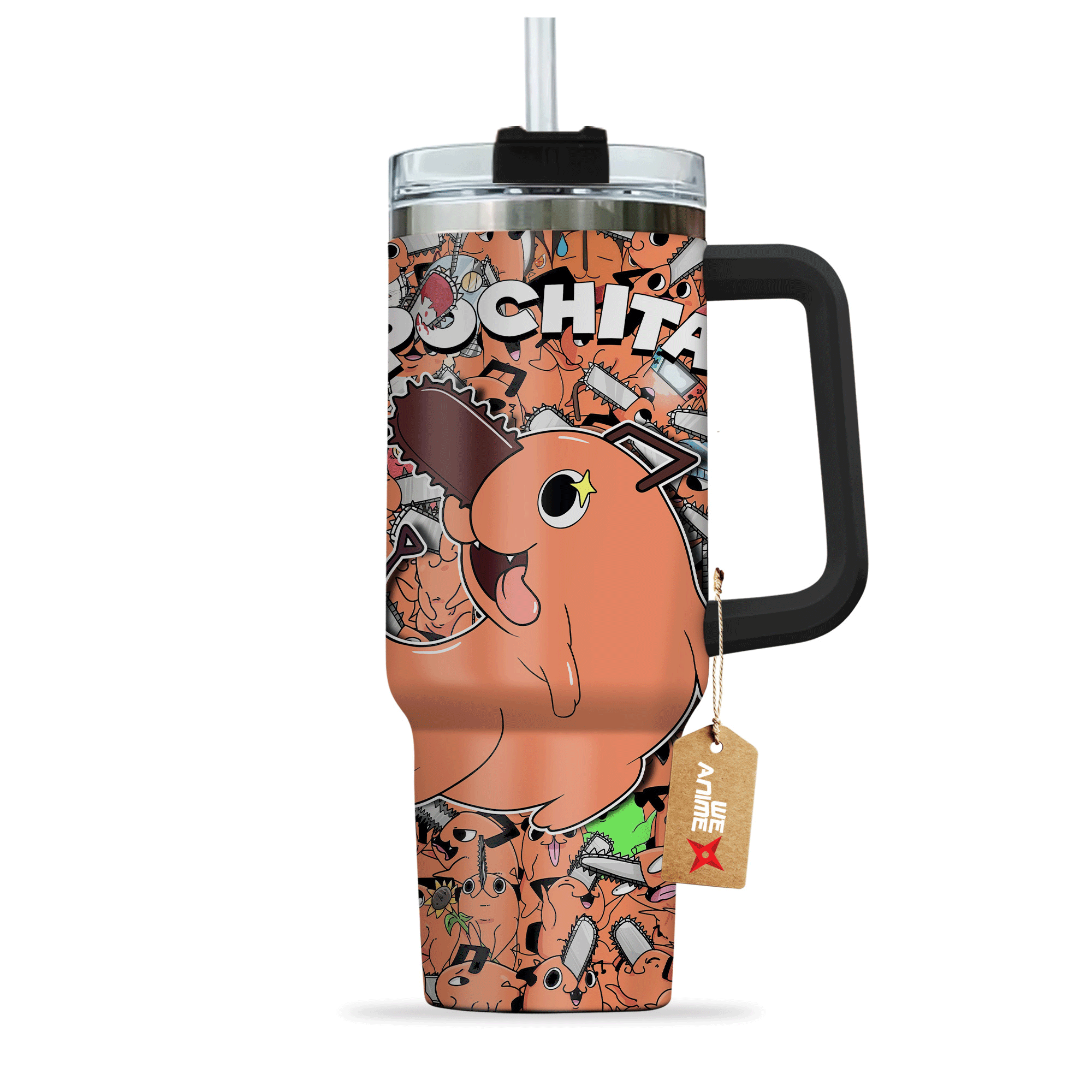 Pochita Chainsaw Man Anime Custom Stanley Cup 40 oz 30 oz Tumbler With Handle