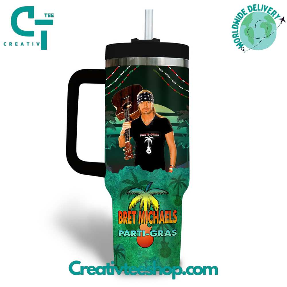 Poison Bret Michaels Parti Gras Music Custom Stanley Cup 40 oz 30 oz Tumbler With Handle