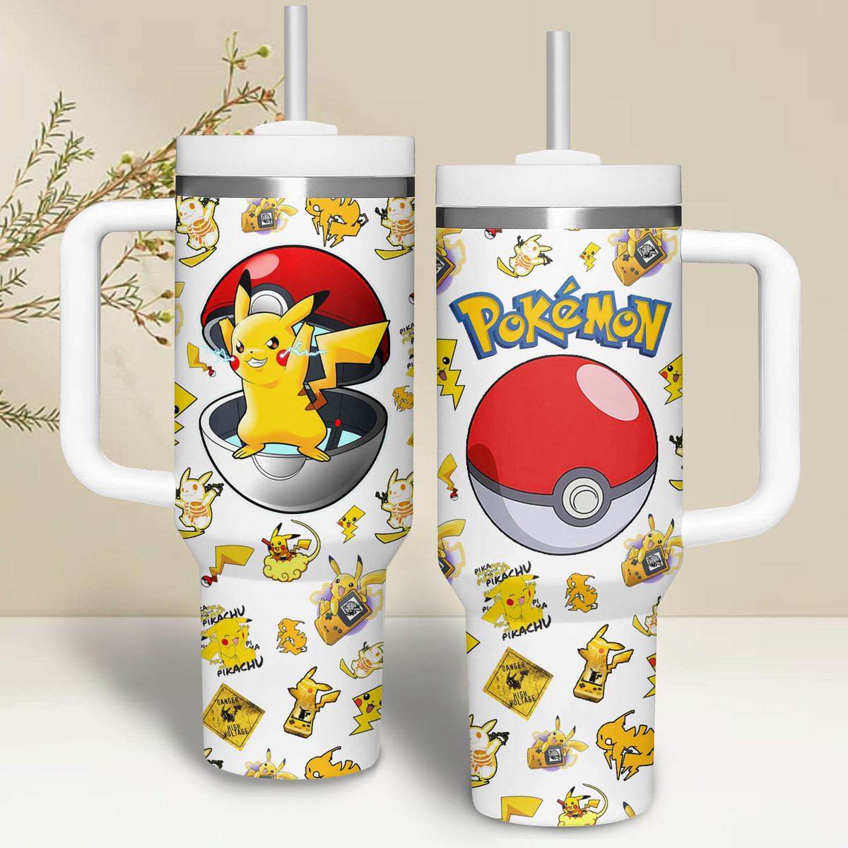 Pokemon Games Custom Stanley Cup 40 oz 30 oz Tumbler With Handle