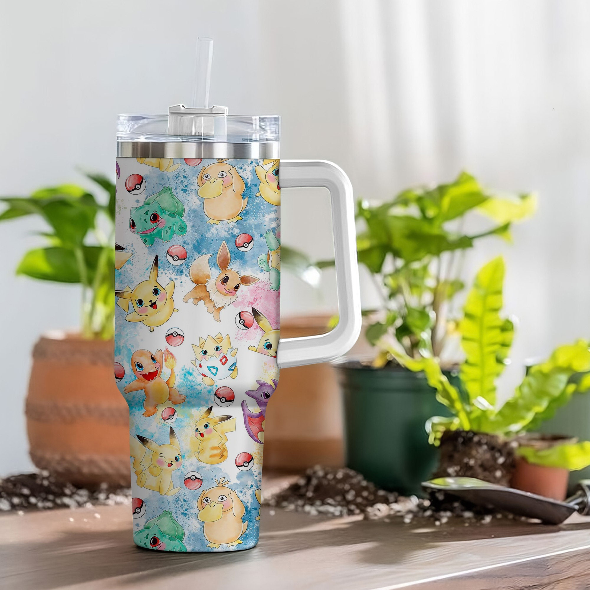 Pokemon Games Custom Stanley Cup 40 oz 30 oz Tumbler With Handle
