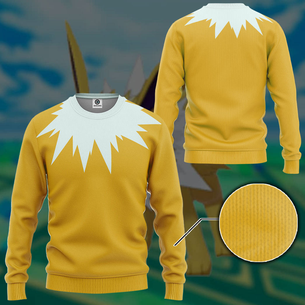 Pokemon Jolteon Cosplay Costume Hoodie Sweatshirt T-Shirt Sweatpants Tracksuit - Stormmerch Exclusive