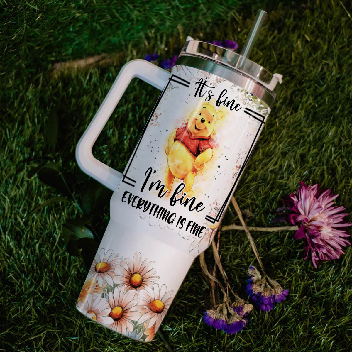 Pooh Winnie the Pooh Cartoon Custom Stanley Cup 40 oz 30 oz Tumbler With Handle
