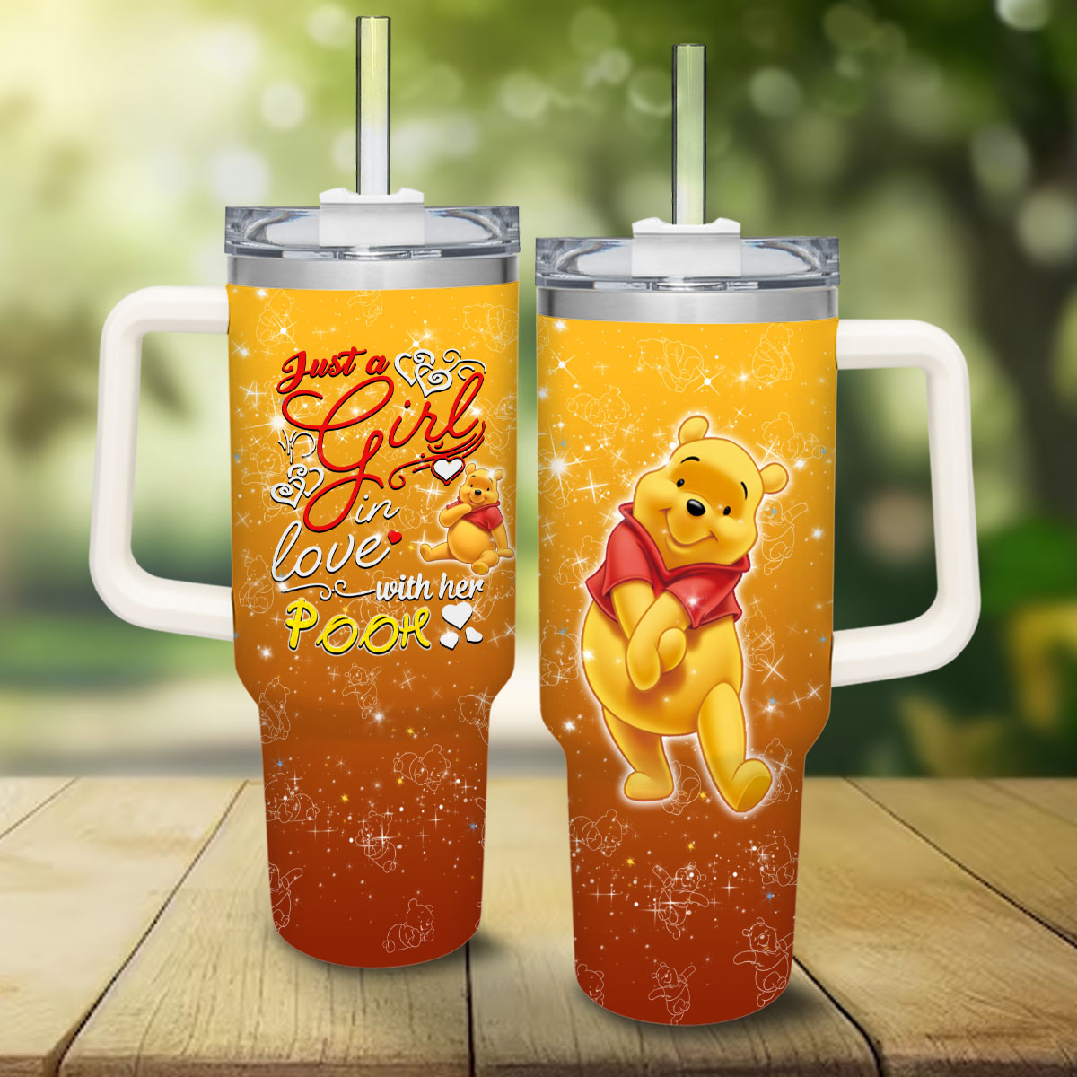 Pooh Winnie the Pooh Cartoon Custom Stanley Cup 40 oz 30 oz Tumbler With Handle
