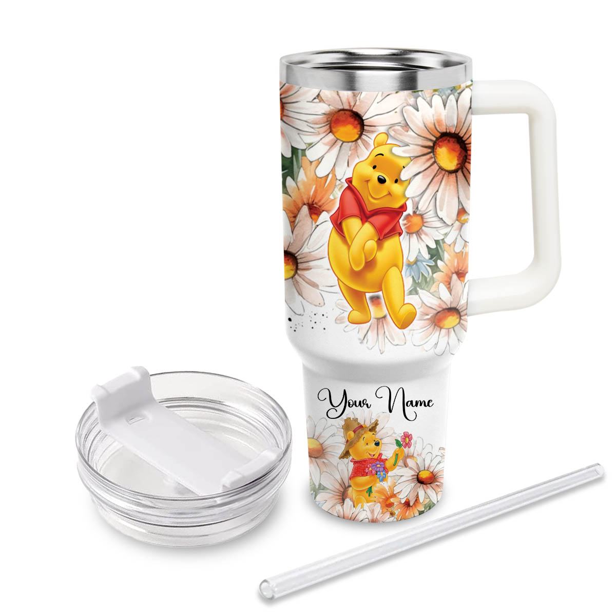 Pooh Winnie the Pooh Cartoon Custom Stanley Cup 40 oz 30 oz Tumbler With Handle