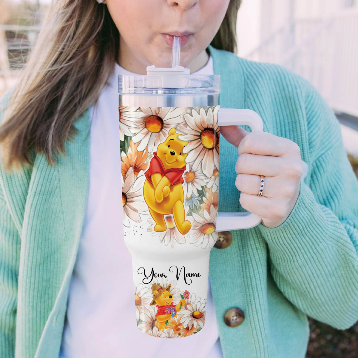 Pooh Winnie the Pooh Cartoon Custom Stanley Cup 40 oz 30 oz Tumbler With Handle