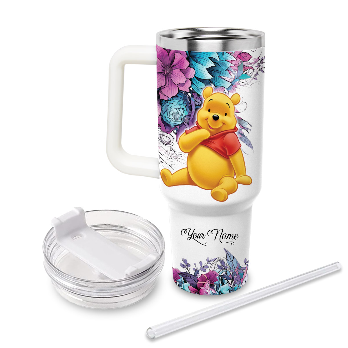 Pooh Winnie the Pooh Cartoon Custom Stanley Cup 40 oz 30 oz Tumbler With Handle