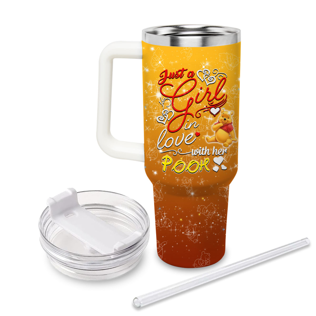 Pooh Winnie the Pooh Cartoon Custom Stanley Cup 40 oz 30 oz Tumbler With Handle