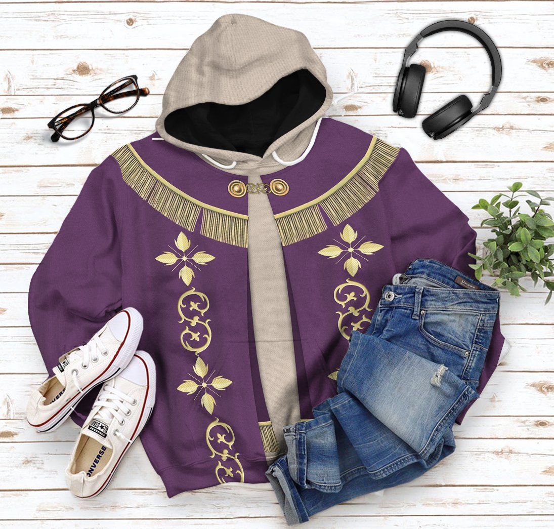 Pope Francis In Purple Liturgical Vestment Costume Hoodie Sweatshirt T-Shirt Sweatpants Tracksuit - Stormmerch Exclusive