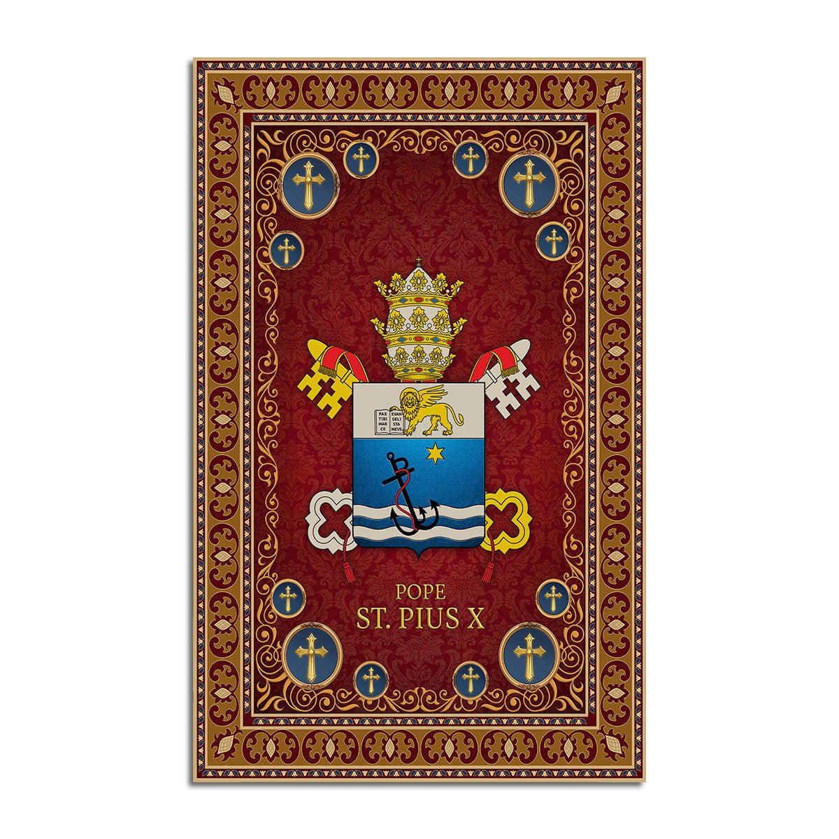 Pope St. Pius X Coat Of Arms Rug - Stormmerch Exclusive