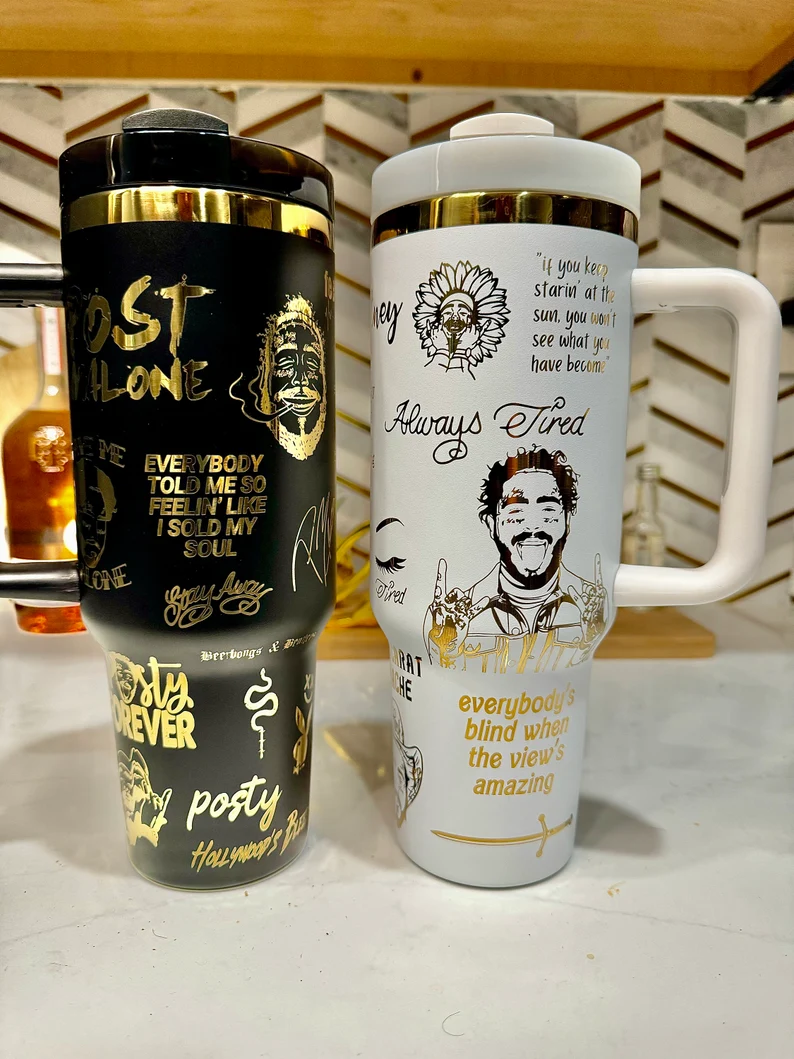 Post Malone Music Custom Stanley Cup 40 oz 30 oz Tumbler With Handle