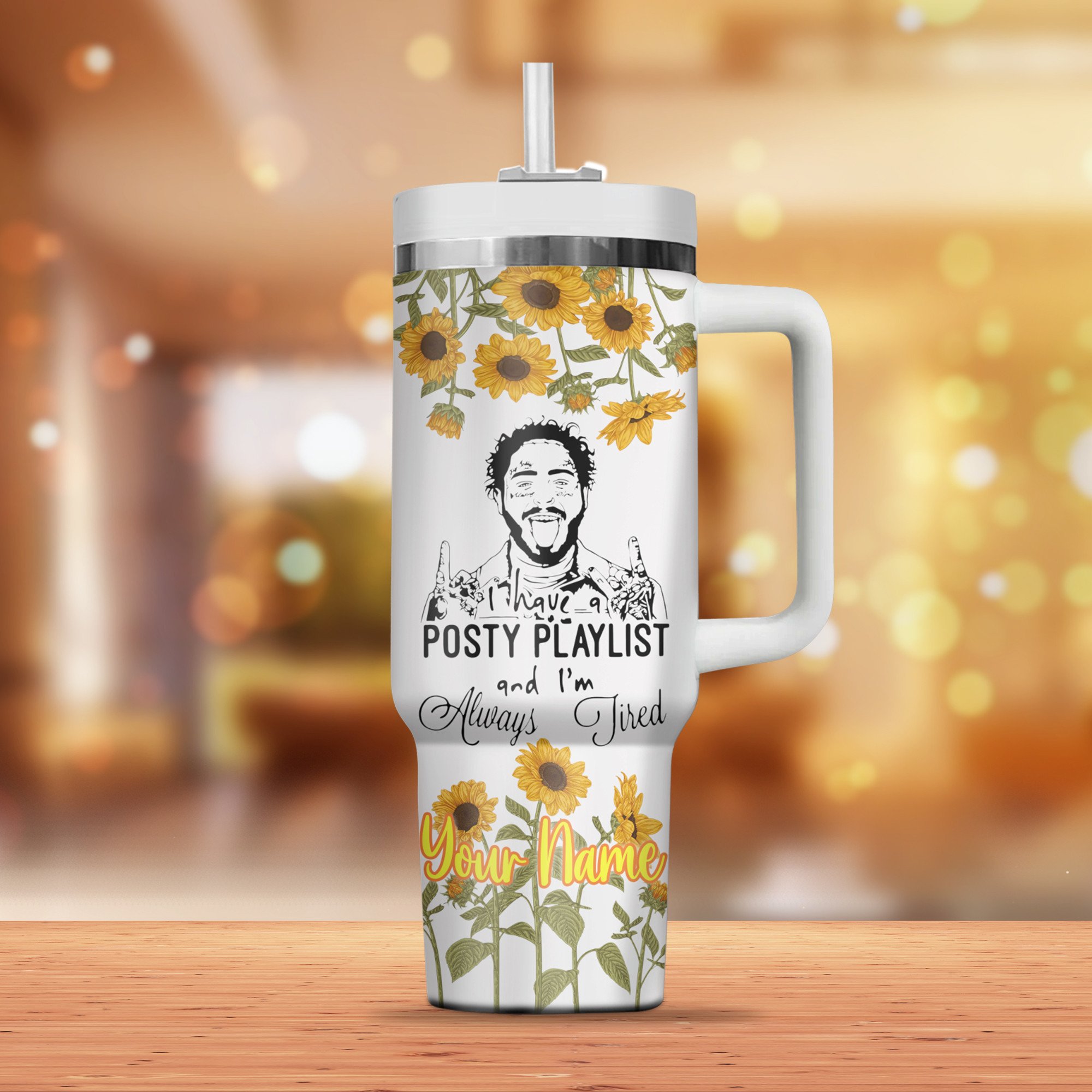 Post Malone Music Custom Stanley Cup 40 oz 30 oz Tumbler With Handle