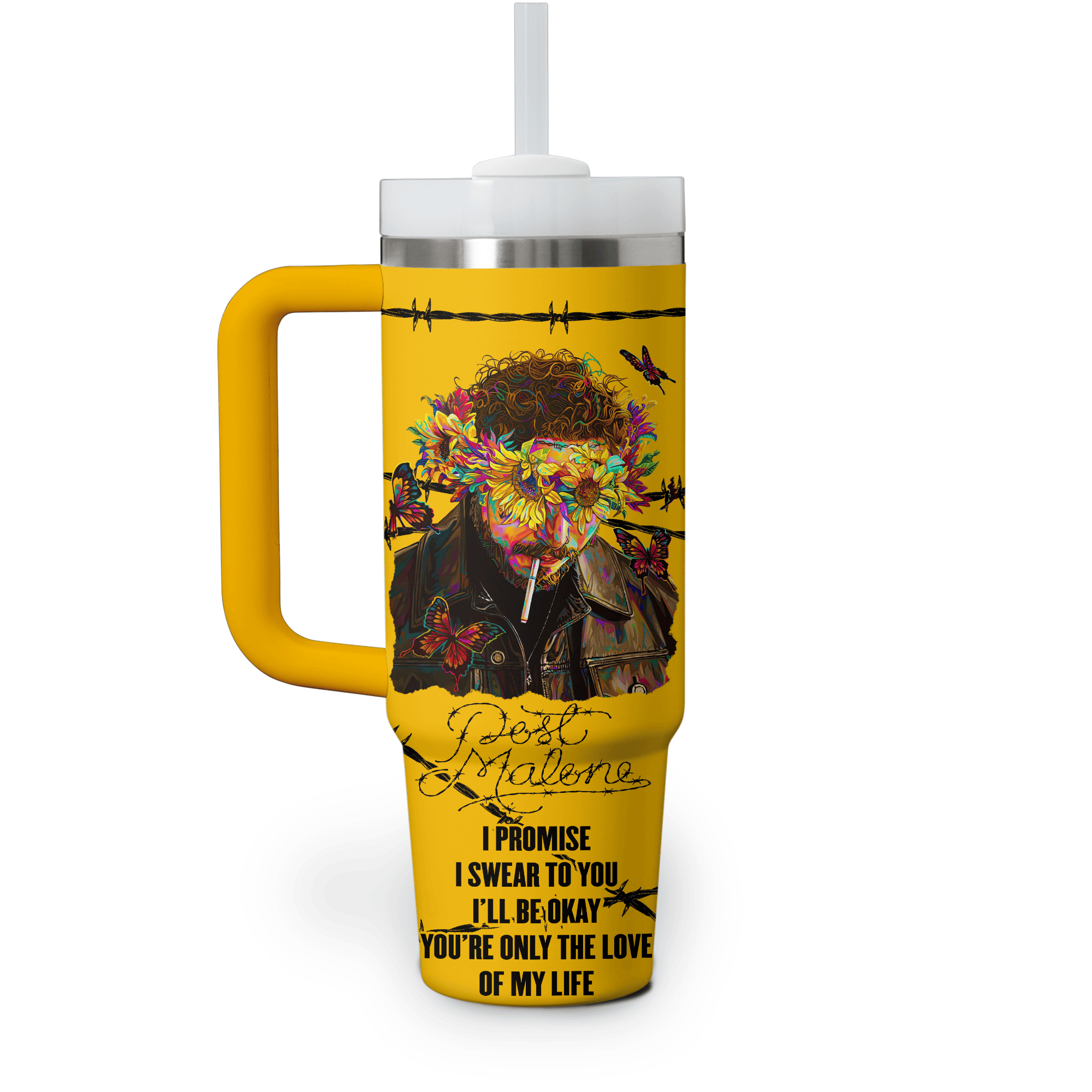 Post Malone Music Custom Stanley Cup 40 oz 30 oz Tumbler With Handle