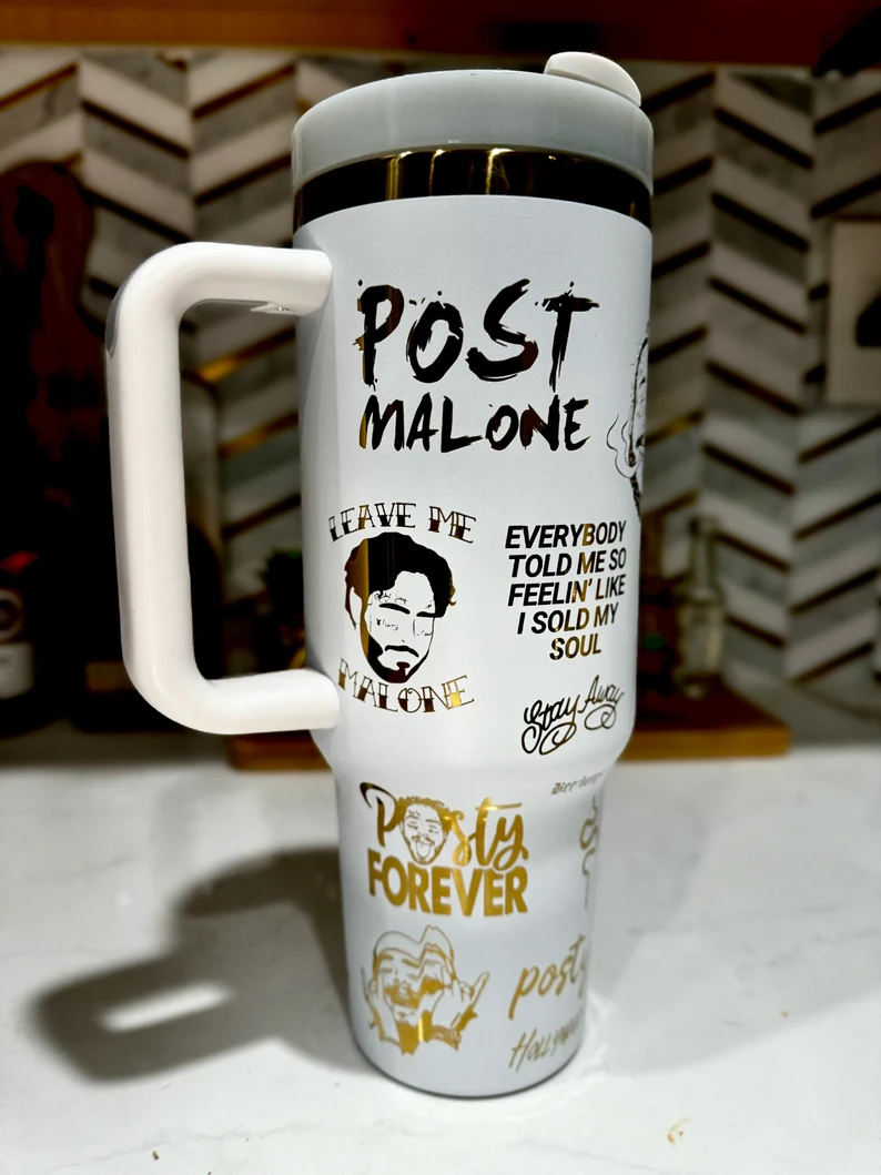 Post Malone Music Custom Stanley Cup 40 oz 30 oz Tumbler With Handle
