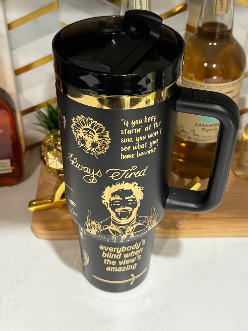 Post Malone Music Custom Stanley Cup 40 oz 30 oz Tumbler With Handle