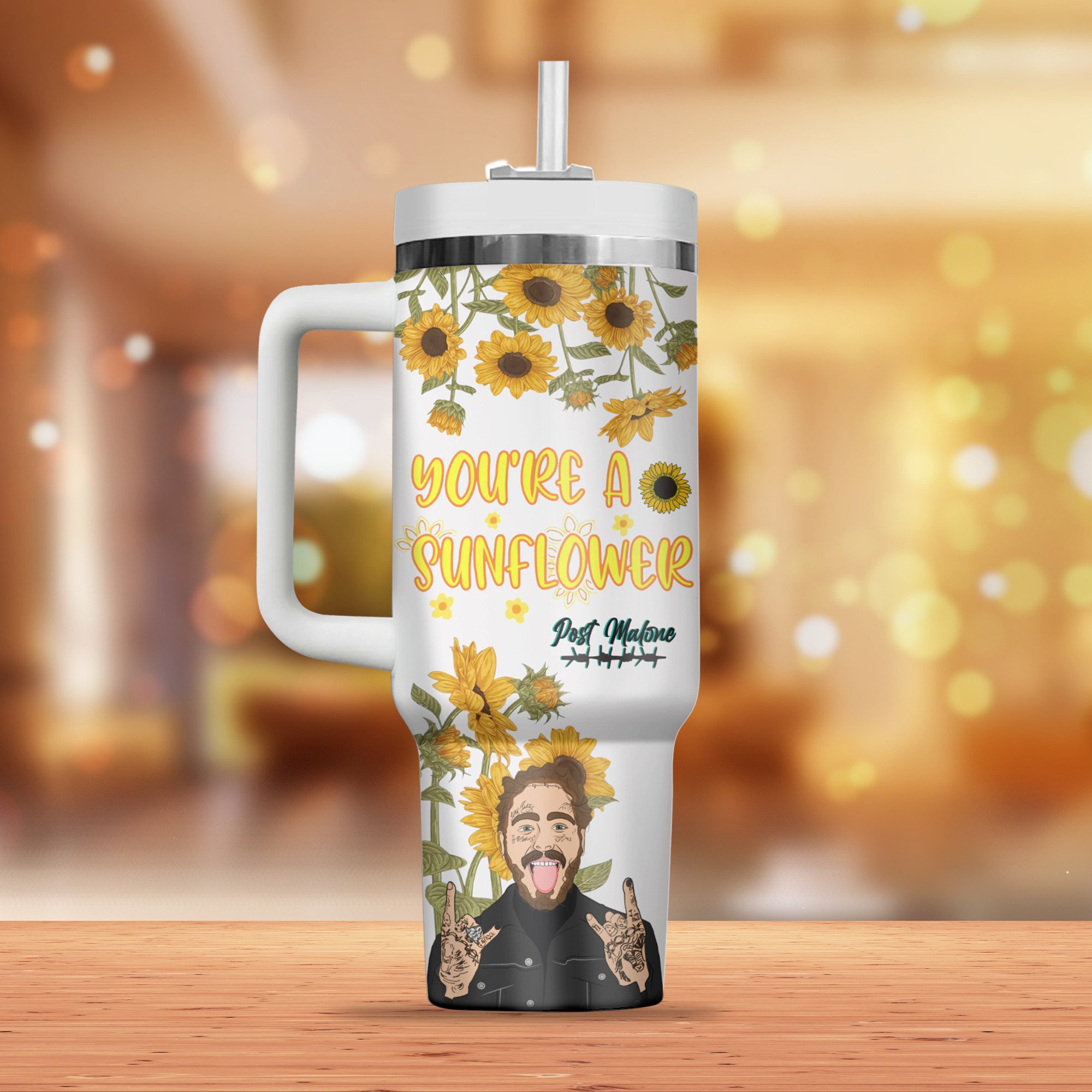 Post Malone Music Custom Stanley Cup 40 oz 30 oz Tumbler With Handle