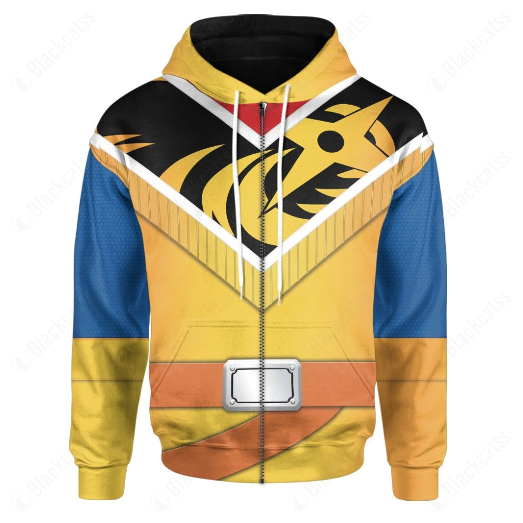 Power Ranger Ninja Steel Gold Ranger Costume Hoodie Sweatshirt T-Shirt Sweatpants Tracksuit - Stormmerch Exclusive