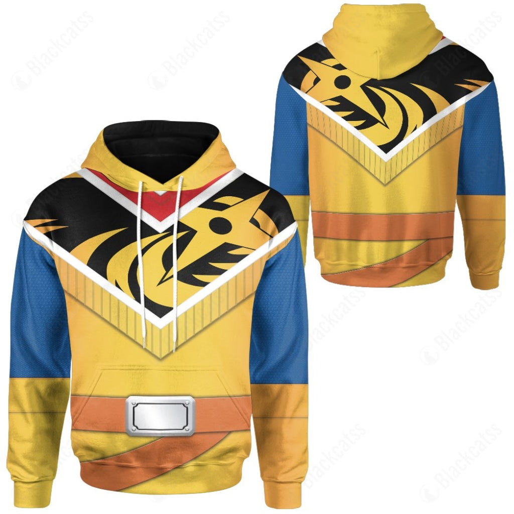 Power Ranger Ninja Steel Gold Ranger Costume Hoodie Sweatshirt T-Shirt Sweatpants Tracksuit - Stormmerch Exclusive