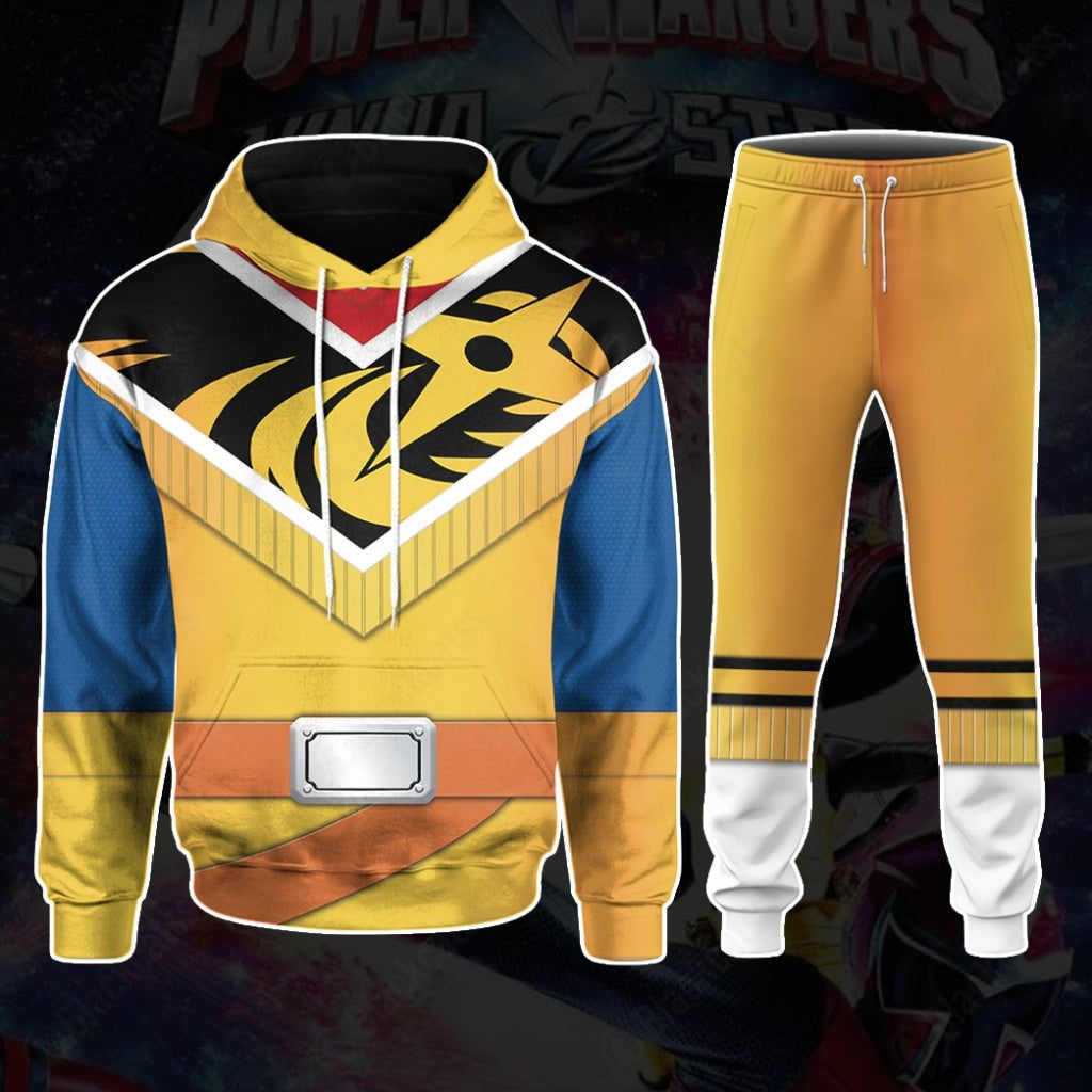 Power Ranger Ninja Steel Gold Ranger Costume Hoodie Sweatshirt T-Shirt Sweatpants Tracksuit - Stormmerch Exclusive