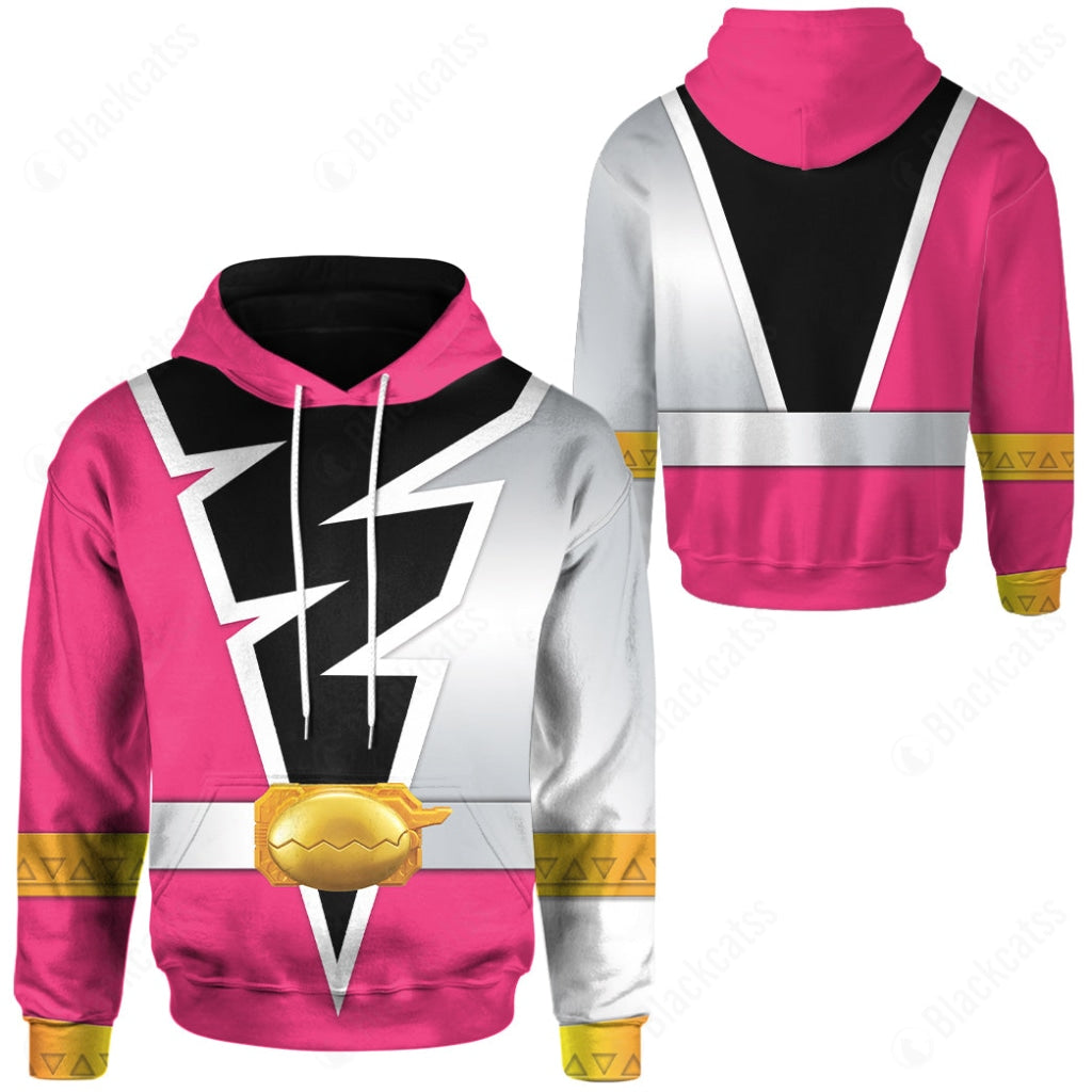 Power Rangers Dino Fury Pink Ranger Costume Hoodie Sweatshirt T-Shirt Sweatpants Tracksuit - Stormmerch Exclusive