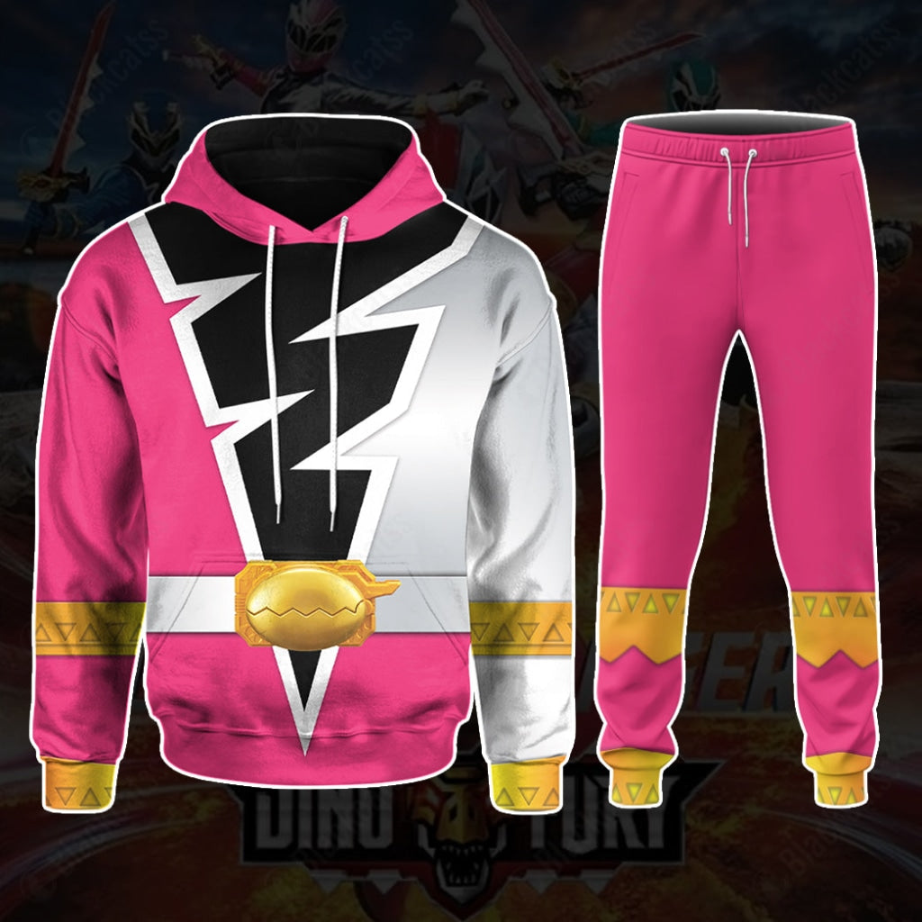 Power Rangers Dino Fury Pink Ranger Costume Hoodie Sweatshirt T-Shirt Sweatpants Tracksuit - Stormmerch Exclusive