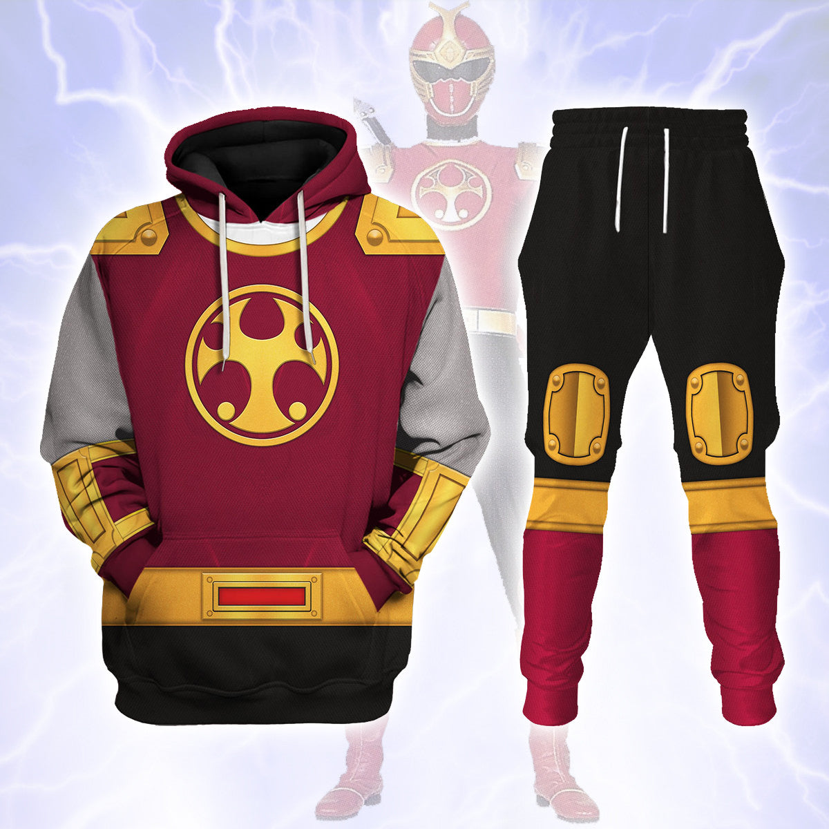 Power Rangers Ninja Storm Crimson Thunder Ranger Hoodies Sweatshirt T-shirt Hawaiian Tracksuit - Stormmerch Exclusive